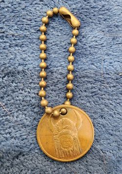 Vintage native American token on key chain