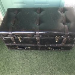Callumq Distressed Faux Leather Storage Ottoman with Lift-Up Lid & Drawers  1hr Sale Only $65 
