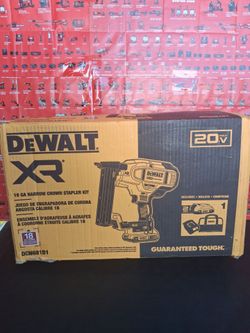 DEWALT XR 20V MAX LITHIUM-ION CORDLESS 18-GAUGE NARROW CROWN STAPLER KIT