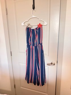 Striped Strapless Wide-Leg Jumpsuit