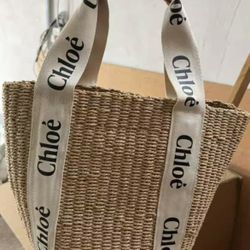 Designer Wood Straw Bag 