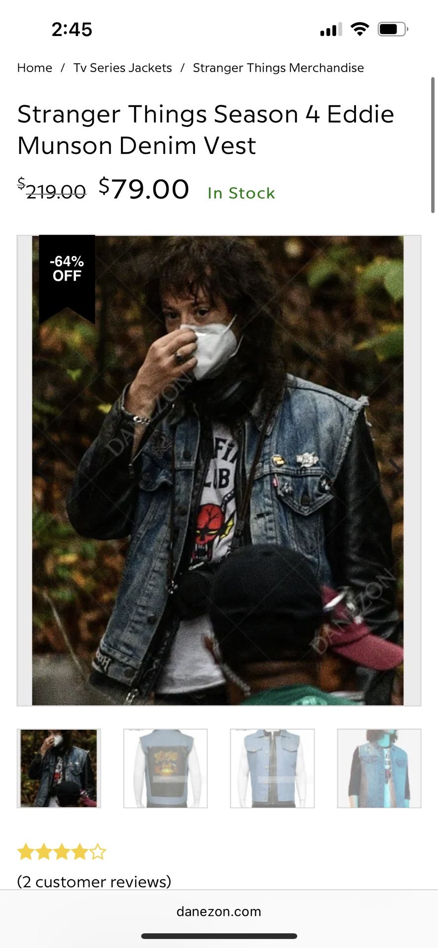 Danezon Eddie munson Inspired Denim Jacket (Brand new)