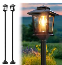 2 post lamp solar light