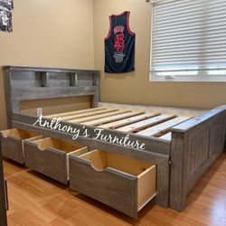 New Queen Bed With Drawers - No Mattress 