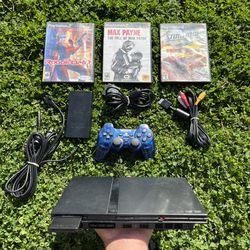 Playstation 2 Complete With Games + Memory card