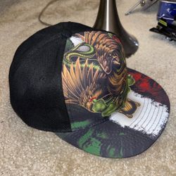 Snapback Hat with Eagle and Snake Graphic