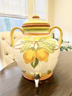 Mediterranean Ceramic Drink Dispenser, Like New!
