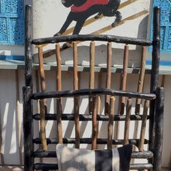 ⛷️ Skii Lodge Natural Branch Twin Bed 