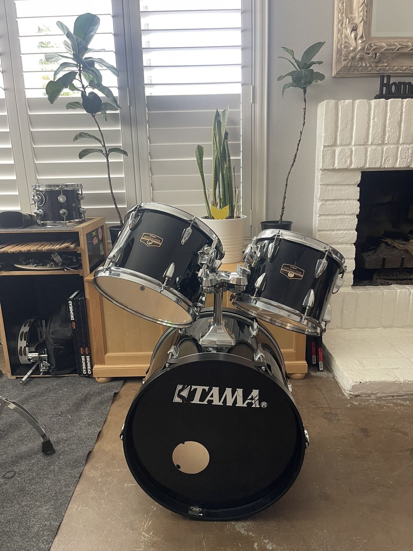 Tama Imperialstar High, Medium, And Kick Drum + Snare & Symbol Stand