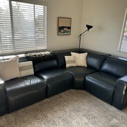 Leather Power Reclining Sectional Couch