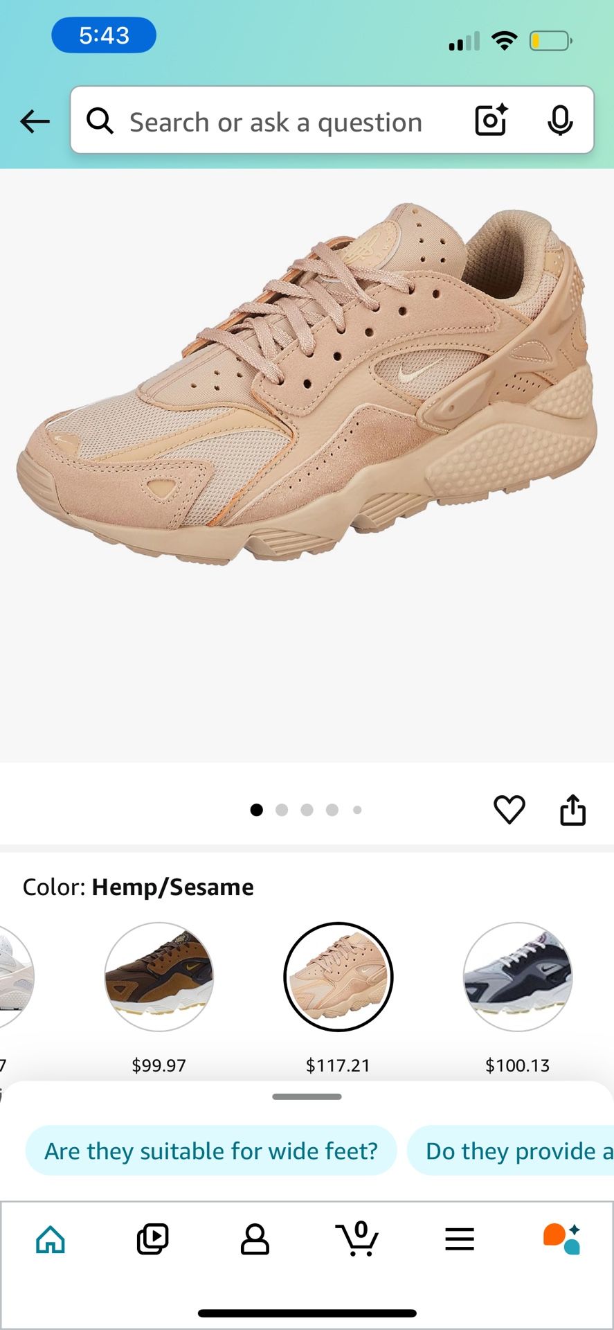 Nike Air Huarache Runner Shoes Size 3.5