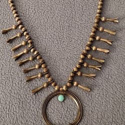 Vintage 1930's Navajo Squash Blossom Necklace 