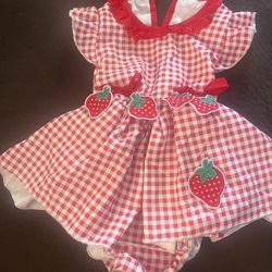 Strawberry dress for 6-9  baby
