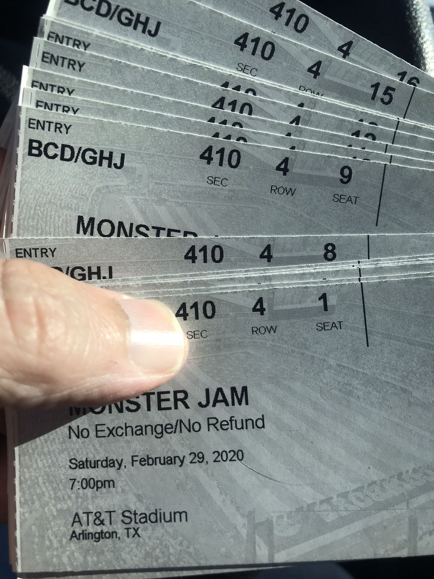 Monster Jam tickets $40Center 4th level good seats
