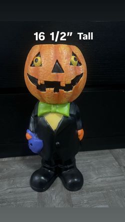 Halloween Pumpkin Man Figure 16.5 Inches
