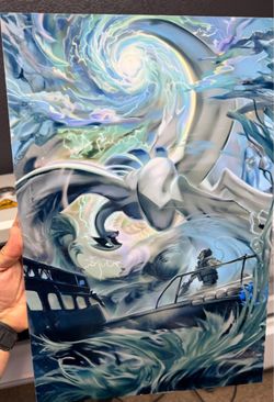 Custom Lugia Pokemon Anime Metal Print