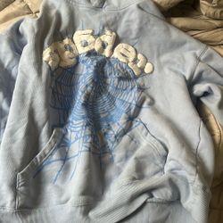 Sp5der Sky Blue Hoodie
