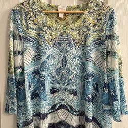 Pretty “Chico’s “ Top sz Large 