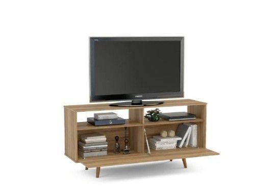 TV Stand with compartment and 2 open shelves