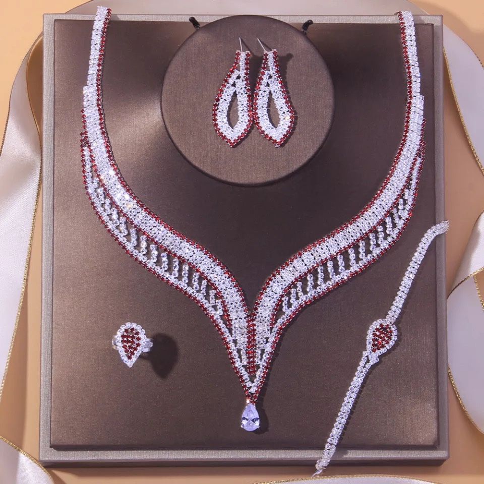 Necklace Earrings Bracelet Ring Set Combo New