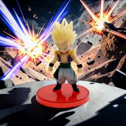 #i) Dragon Ball Z 2.5" Super Adverge Super Saiyan Gotenks Gold Hair Mini Figure With Base. This is a Dragon Ball Super Adverge mini figure of Super Sa