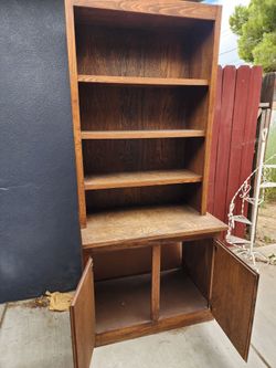 Mcm type tall shelving unit/bookcase--in 2 pieces