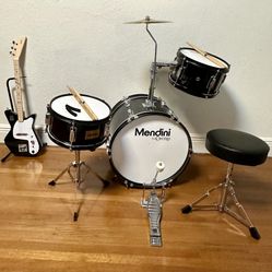 Kids Drum set and electric guitar