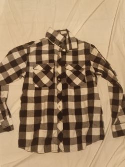 White Plaid Long Sleeve Button Shirt Italy Size Medium Selling $10 Perfect Condition 