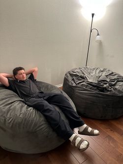 Pair of oversized bean bags chairs