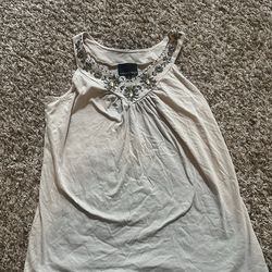 Cynthia Rowley Embellished Bib Neck Sleeveless Blouse ✨