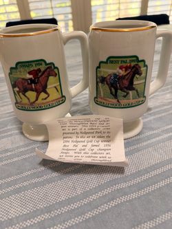 Vintage Hollywood Gold Cup Commemorative Mug Set
