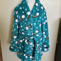 Girls Rainbow Plush Robe Size 4-5