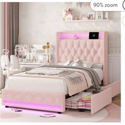 Twin bed frame, pink
