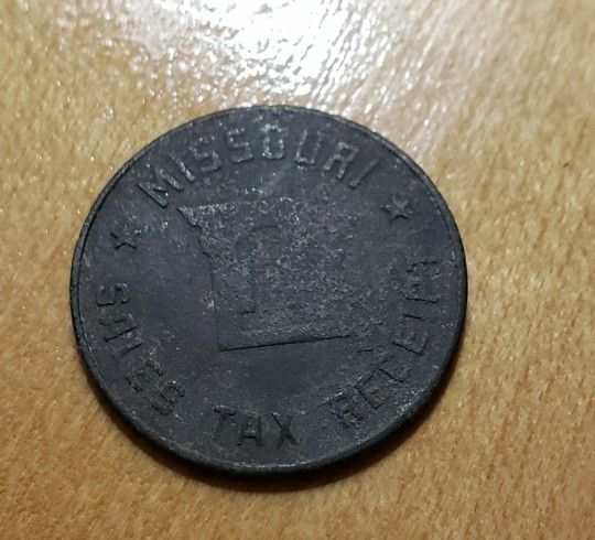 Antique Missouri Sales Tax Receipt Token. Back during a time when one US Cent was actually w