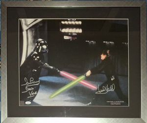 STAR WARS RETURN OF THE JEDI POSTER -SIGNED BY MARK HAMILL AND DAVID PROWSE