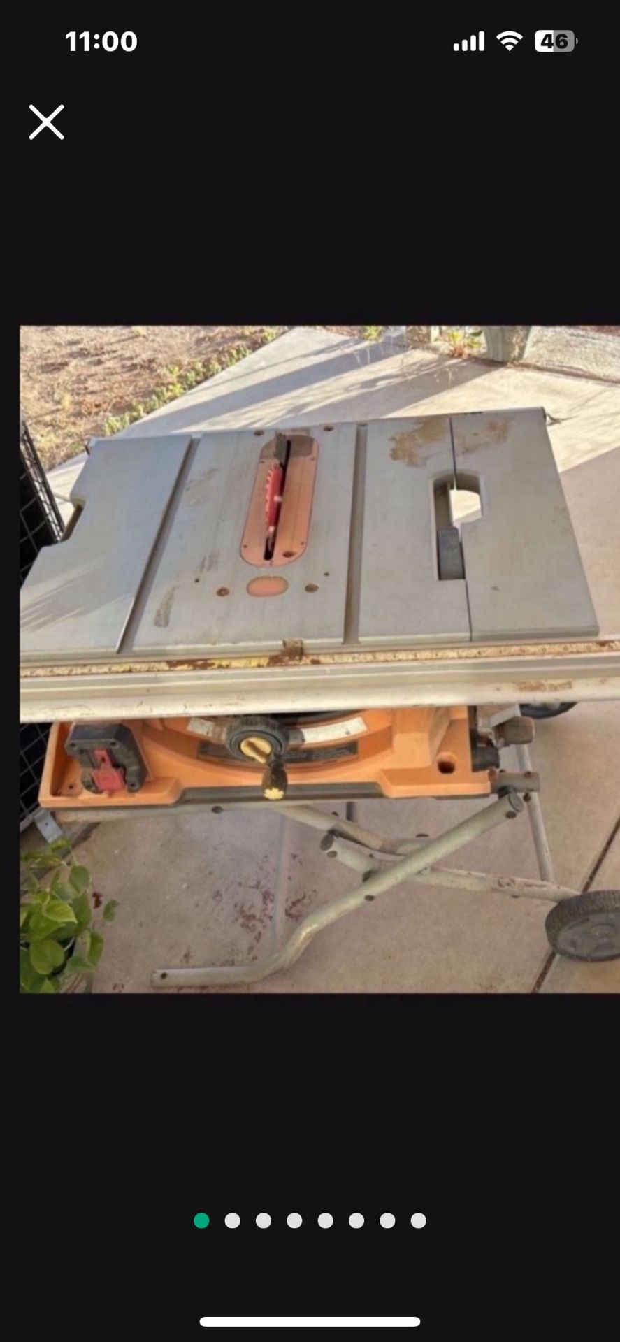 Rigid table saw with stand works good Missing 1 foot