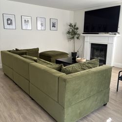 Albany Park Green Velvet Couch 