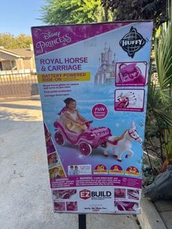 DiSNEY PRINCESS HUFFY ROYAL HORSE & CARRIAGE BATTERY-POWERED RIDE-ON