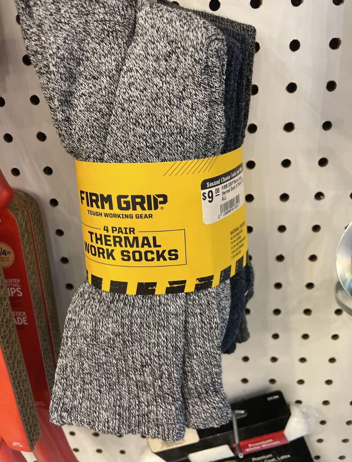 Firm Grip Men’s Large Thermal Sock (4pairs) Fits All