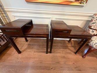Pair of Gorgeous Vintage Tables Asian inspired Good condition 18.5d x 29w x 24”h/28”h Smoke and pet free household