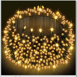 Warm White Christmas String Lights, 164ft 2000 LED Waterproof Green Wire Fairy Lights with 8 Modes, Outdoor Lights for Xmas Tree Holiday Wedding Party