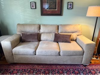 Living room couch. Beige color .