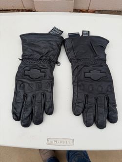 Harley-Davidson Black Leather Motorcycle Gloves