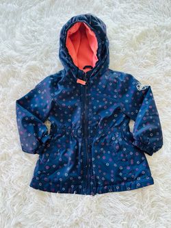 Oshkosh B Gosh Girls Blue Floral Hooded Jacket Size 12 months