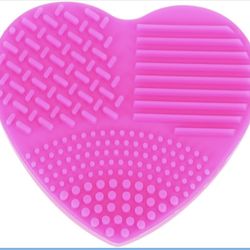 Cute Heart Design Cleaning Tool Scrubber Silicone Brush Cleaning Pad for Kitchen