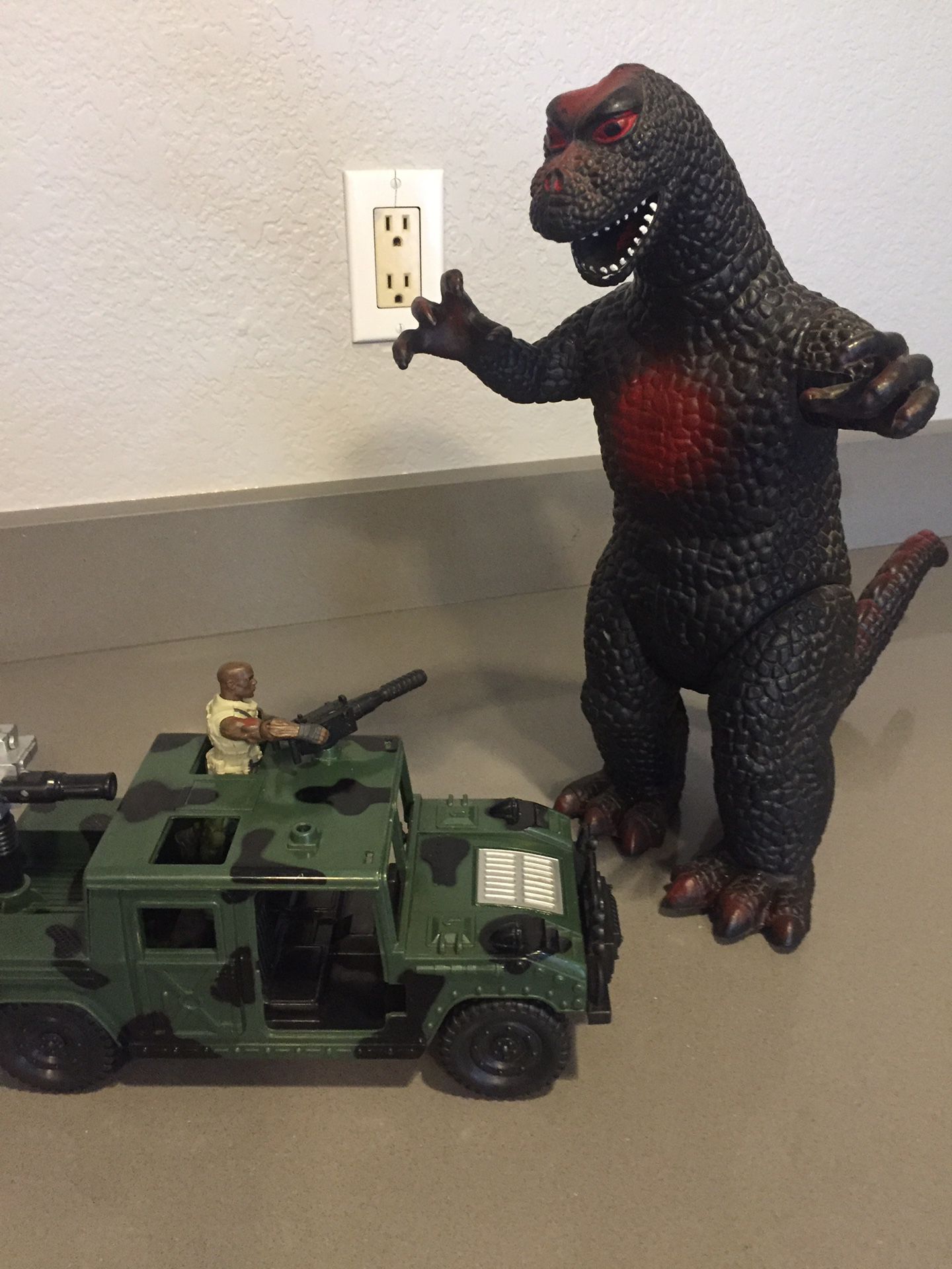 Godzilla, G.I. Joe with Jeep Please see description for pricing