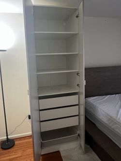 IKEA PAX Mirrored Wardrobes (Set of 2) with Drawers