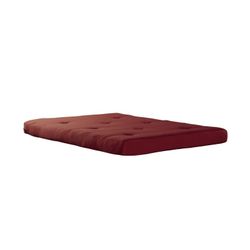 Mainstays 6 Inch Futon Mattress with Tufted Cover and Recycled Polyester Fill, Full, Ruby Red