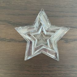 Baccarat Signed Crystal Star Paperweight 4.25” New In Box