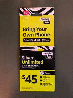 Straight Talk Silver Unlimited and a Bring Your Own Phone sim kit
